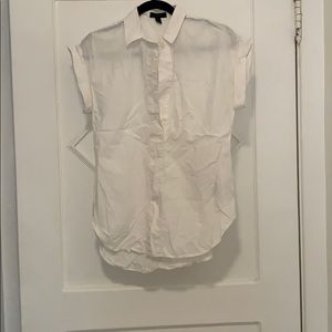 J Crew short sleeve white popover top
